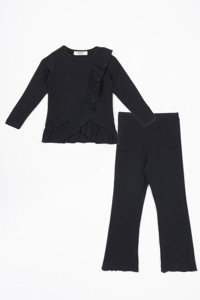 zepkids Спідниця з воланами та іспанськими штанинами, чорного кольору, компле...