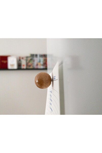THE HANDMADE HUB 10'lu Mıknatıslı Ahşap Küre (20 MM) Buzdolabı Metal Pano Magnet Seti | Vernikli Ahşap