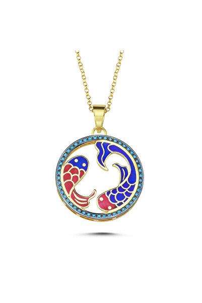 Kayra Mücevher Mineli Balık Burcu Altın Kaplama Kolye
