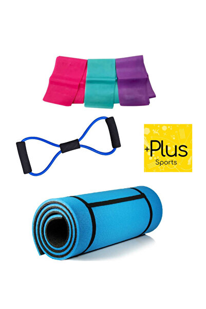 PLUSSPORT SET PILATES MATERAS PILATES 10 MM 3 BUCĂȚI CAUCIUC DE REZISTENȚĂ CAUCIUC REZISTENȚĂ Fluture