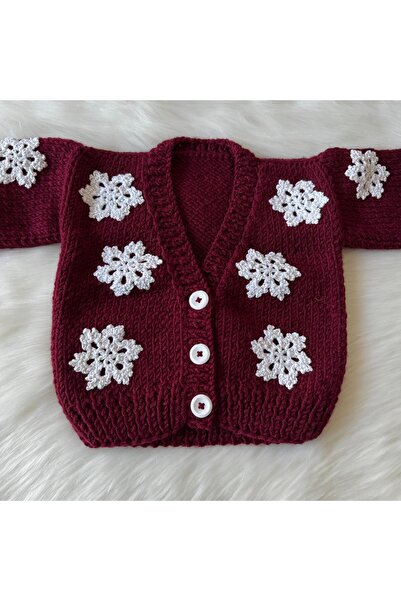 Home Crop Bebek Hırkası>Çocuk giyim>Kar tanesi>Bebek hediyesi>El örgüsü