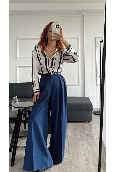 bonnline Pleat Detail Wide Leg Palazzo Trousers