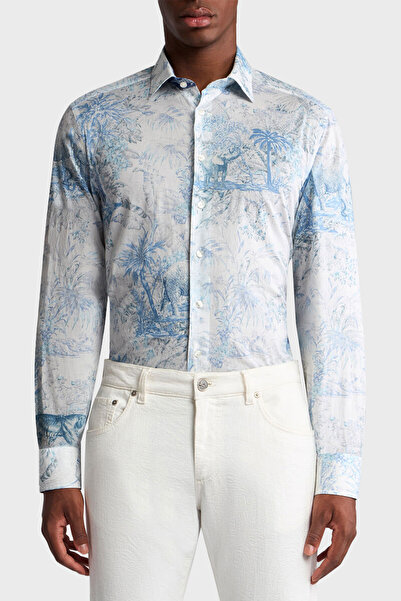 ETRO Safari Desenli % 100 Pamuk Regular Fit Gömlek Erkek GÖMLEK MRIB000199 SA5F4 X0883