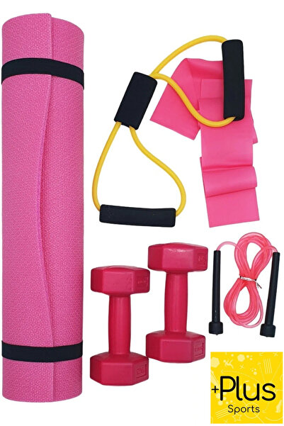 PLUSSPORT Özel Pilates Seti Plates Minderi Atlama İpi Direnç Lastiği Göğüs Ba...