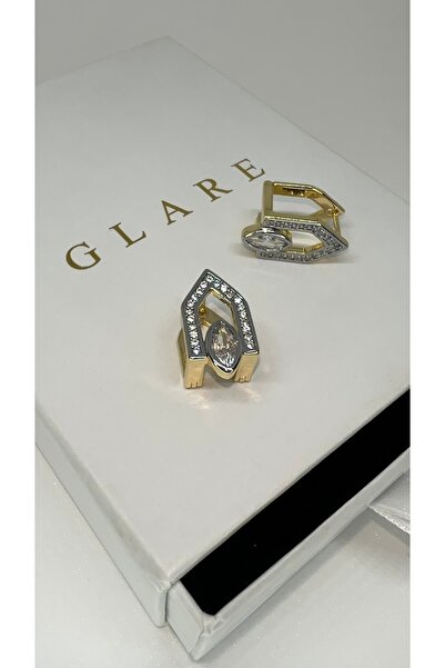 GLARE JEWELRY B.ymen Modeli Taşlı Tasarım Çelik Küpe