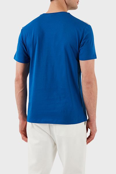 Emporio Armani Tricou pentru bărbați din bumbac elastic, cu decolteu rotund cu logo imprimat EM000574