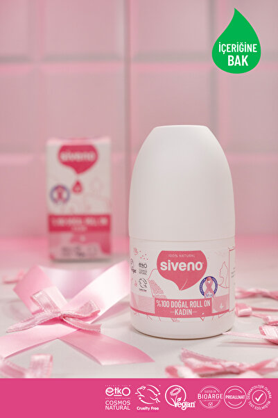 Siveno %100 Doğal Roll-On Kadın Deodorant Ter Kokusu Önleyici Bitkisel Leke Bırakmayan Vegan 50 ml X 2 Adet