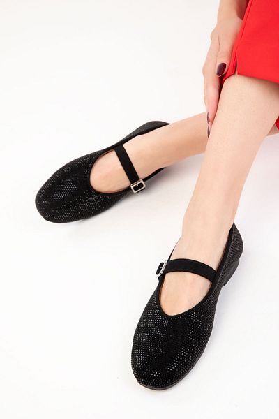 SOHO Black-Black Women's Ballerinas 20316