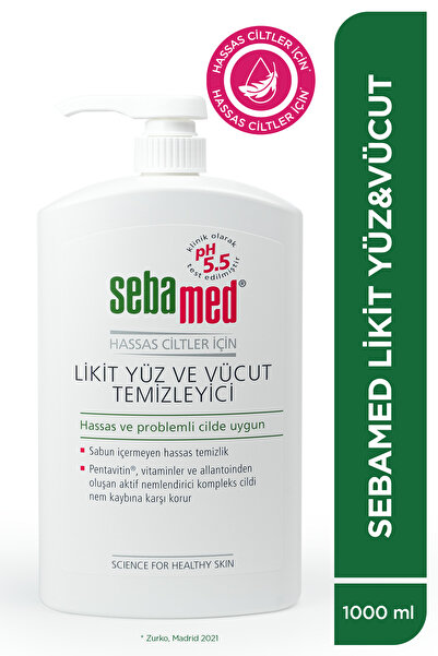 Sebamed Hassas Ciltler İçin Pentavitin İçerikli Nemlendirici Etkili Yüz ve Vücut Temizleme Jeli 1000 ml