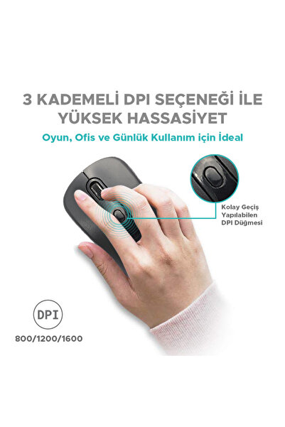 Dexim Mw036 Kablosuz Mousesiyah