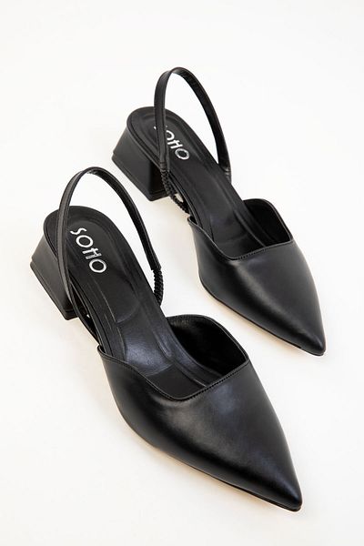 SOHO Schwarze klassische Damenschuhe mit Absatz 20318