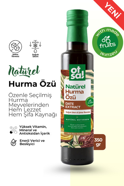 Otsa Doğal Enerji Kaynağı, Saf Hurmalardan Elde Edilen Zengin Hurma Özü 350g.