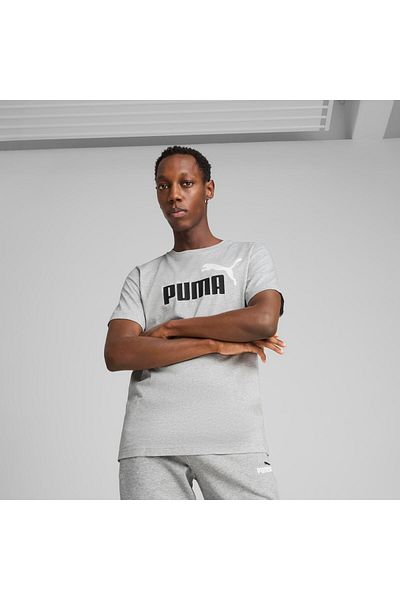 Puma ESS 2 لون رقم. 1 شعار تي شيرت رمادي فاتح