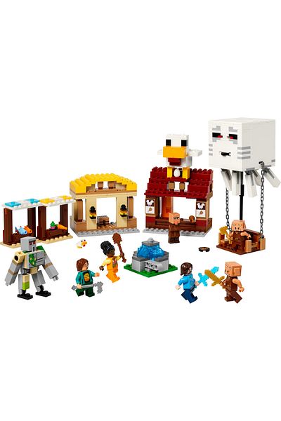 LEGO Minecraft Hose Balloon Village Attack 21273 - Creative Toy Building Kit 555 Pieces