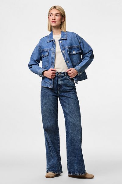 PIECES Ceket Kadın Medium Blue Denim