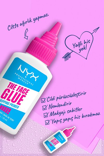NYX Professional Makeup The Face Glue Primer, Gripping Primer, up to 24 hour hydration, makeup wear