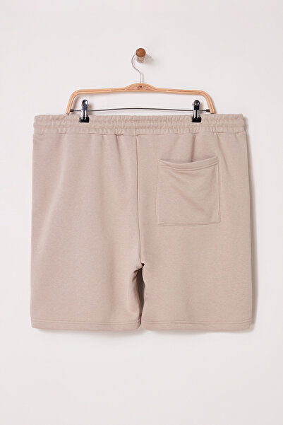 Trendyol Collection Σορτς και Βερμούδες με τυπωμένο κείμενο Mink Plus Size - Κανονική εφαρμογή TMNSS25AP00006