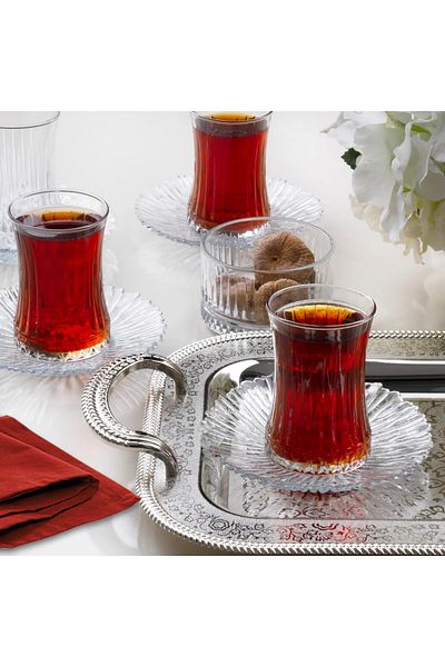 Paşabahçe Elysia Special Tea Set (Kaveh) 12 Pieces for 6 People