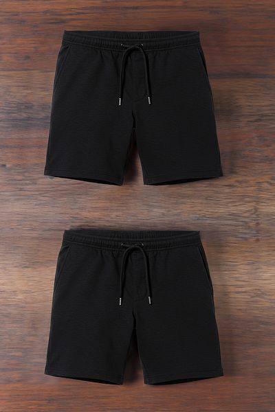 Trendyol Collection 2er-Set schwarze Shorts und Bermudas mit regulärem Schnitt TMNSS21SR0095