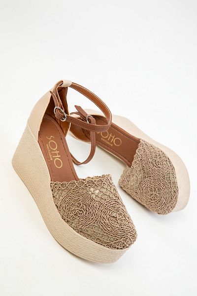SOHO Nerzfarbene Schuhe mit Keilabsatz für Damen 17148