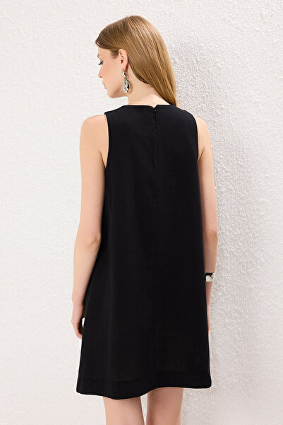 Trendyol Collection Black Straight Mini Woven Dress Twoss23El01497