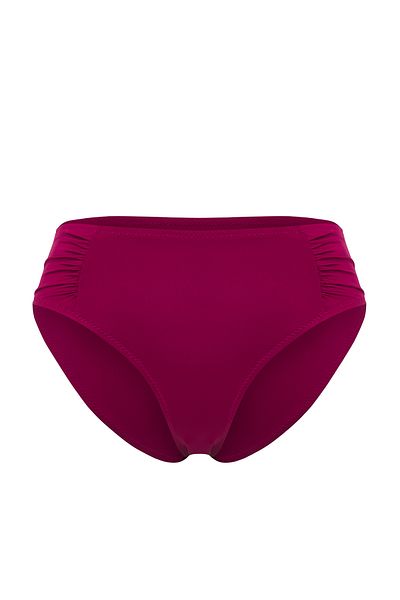 Trendyol Collection Schwarzer, gerader, drapierter Hipster-Bikinihose mit hoher Taille TBESS24BA00139