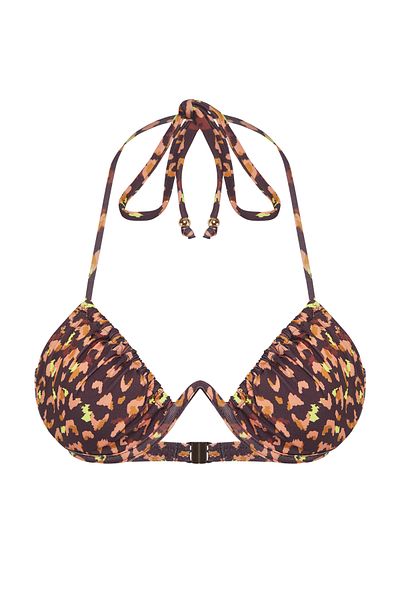 Trendyol Collection Abstract Print Triangle Tie-Up Bikini Top Tbess25Bu00039
