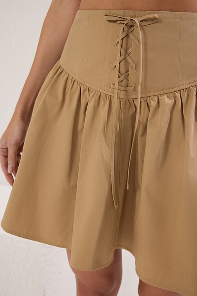 Trendyol Collection Mink Woven Flared Skirt Twoss25Et00121