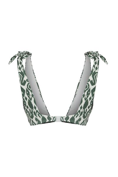Trendyol Collection Khaki-Multicolor Ethnic Pattern Bralet Knotted Bikini Top Tbess24Bu00155