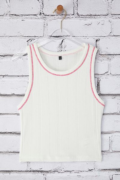 Trendyol Collection Εσωρούχο εκρού Crop με υφή - Πλεκτό που κάθεται στο σώμα, TWOSS25AL00041