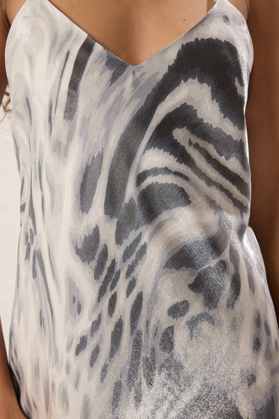 Trendyol Collection Mink Abstract Midi Woven Dress Twoss25El00043