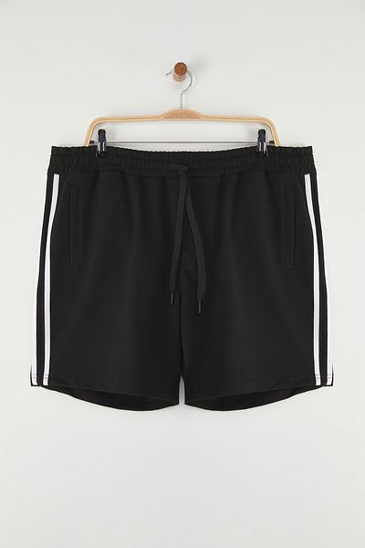 Trendyol Collection Plus Size Black Zip Shorts & Bermudas - Tmnss25Ap00010