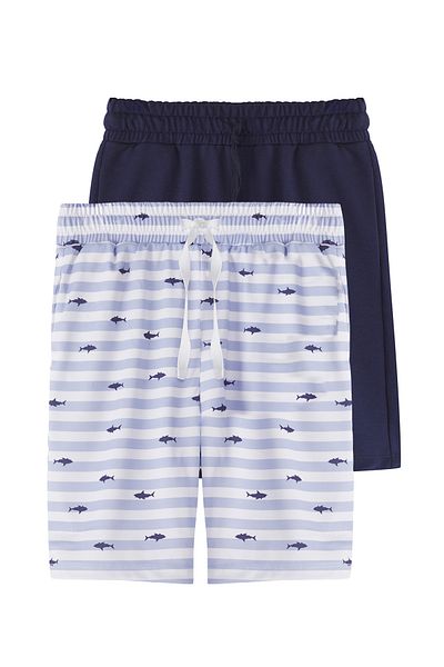 TRENDYOLKIDS Fiú kötött rövidnadrág - Baby Blue-Navy 2 csomag TKDSS25SR00004