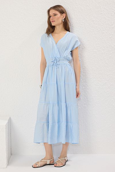 Trendyol Collection Rochie albastră uni A-line țesută maxi TWOSS25EL00316
