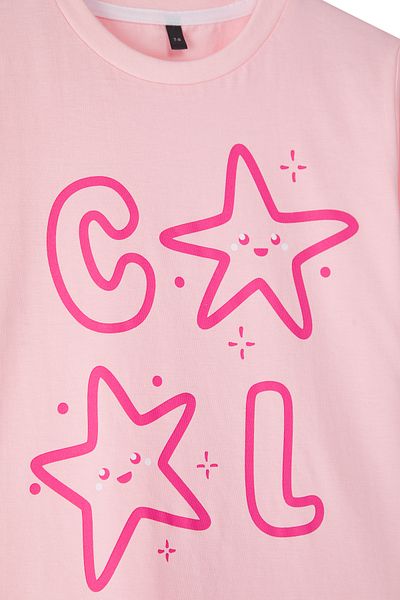 TRENDYOLKIDS Stone-Pink 2-teiliges Strick-T-Shirt für Mädchen TKDSS25TS00013