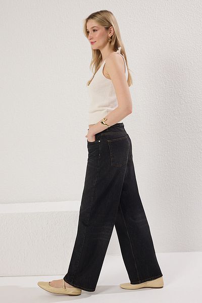 Trendyol Collection Black Low Waist Wide Leg Jeans Twoss25Je00150