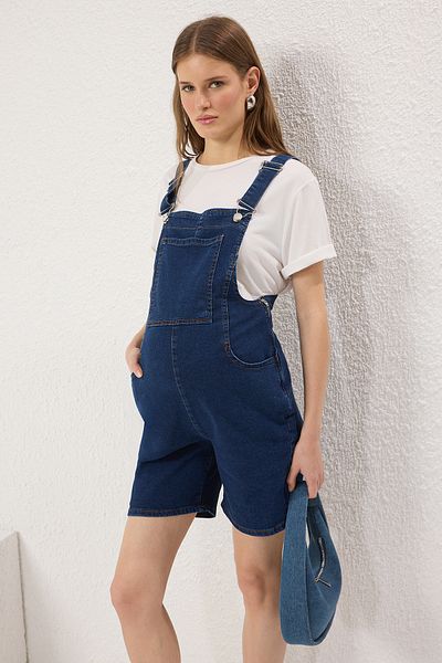 Trendyol Collection Blauer Umstands-Denim-Overall TBBSS25BG00014