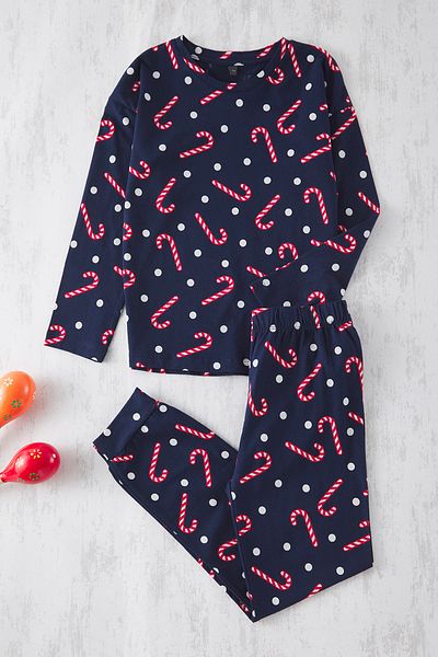 TRENDYOLKIDS Wielokolorowy świąteczny Mini Me Matka-Córka Dziecięcy Dzianinowy Zestaw Piżam Tkdaw25Pt00013