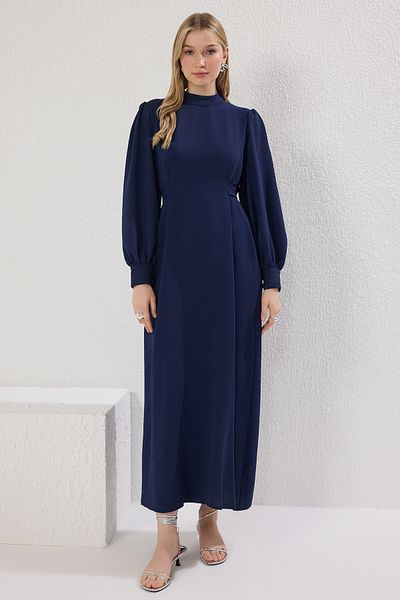 Trendyol Modest Tkané aerobinové šaty v námořnické modré TCTSS25EB00110