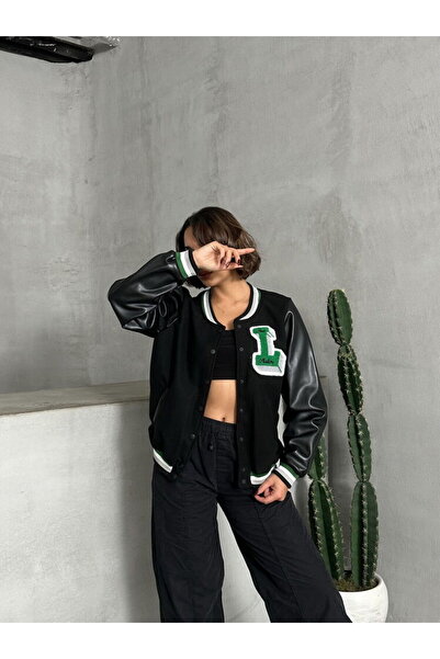 Caddebostan Moda Black College Jacket Modern Premium Luxury Trend Design Jacket