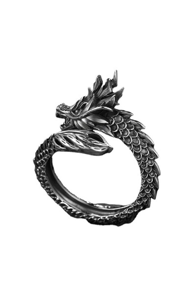 Choice خاتم قابل للتغيير الحجم C026 Jisensp Gothic Punk Dragon Ring للرجال بت...