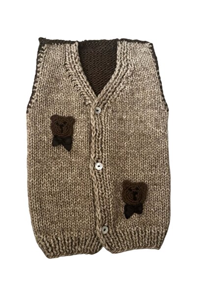 ŞengülKozmetik Baby Boy Vest Teddy Bear Patterned 25X37