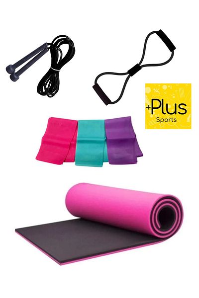 PLUSSPORT Pilates Kit: 10mm Cushions, Integrity and Aerobic Foot Kings 3 Units