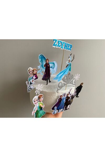 nerisdesign Frozen Temalı 3d Cake Topper Doğum Günü Pasta Süsü , Karlar Ülkes...