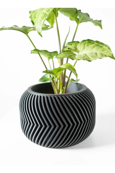 3D Brothers مزهرية إيرفون مع صينية تصريف وحامل لعرض النباتات بشكل متطور ومتميز