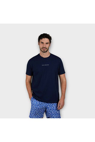 PAUL&SHARK Ανδρικό μπλουζάκι με λογότυπο με κοντό μανίκι με στρογγυλή λαιμόκοψη Navy Blue 25411088-013
