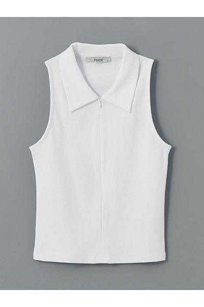 LC Waikiki Xside White Polo Neck Textured Women's Body