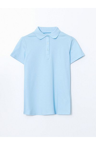 LC Waikiki Tricou de damă XSIDE Blue Polo Neck Pique