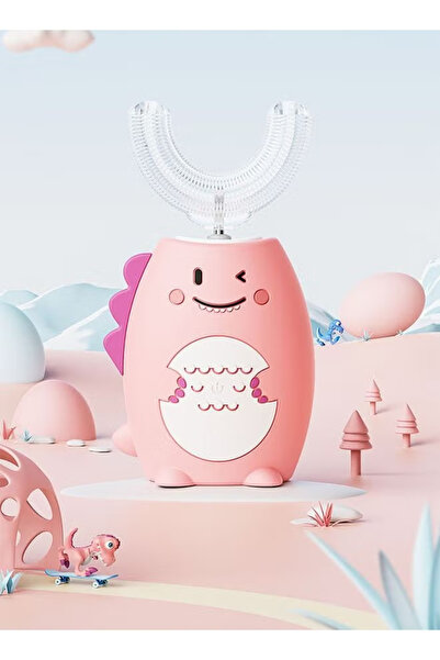 COOYA فرشاة أسنان كهربائية للأطفال، على شكل حرف U، قابلة لإعادة الشحن بالموجات فوق الصوتية، رأس فرشاة من السيليكون، مقاومة للماء