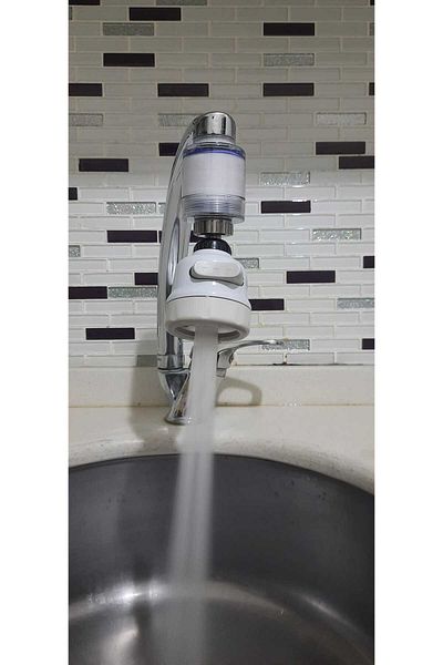 ForWhat Anti-Limescale Cream Faucet Head with 360 Rotating 3 Functions Filter for Bureau Home Sink